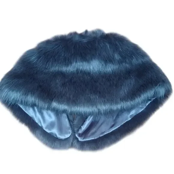 Tevolio Faux Fur Wrap Elegant Grey Bridal Stole Shrug Capelet Shawl Old Money - Picture 2 of 6